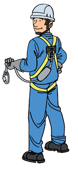 Port du harnais sur un échafaudage